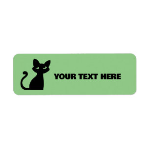 CUTE BLACK CAT RETURN ADDRESS LABELS