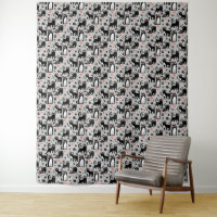 Cute Black Cat Seamless Pattern On A Light Grey