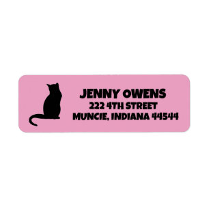 Cute Black Cat Silhouette Return Address Labels