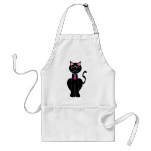 Cute black cat standard apron