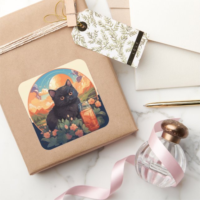 Cute black cat sticker (Gifting)