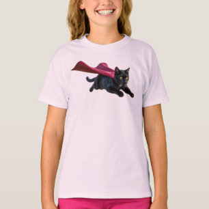 Cute Black Cat Superhero Kids' T-Shirt