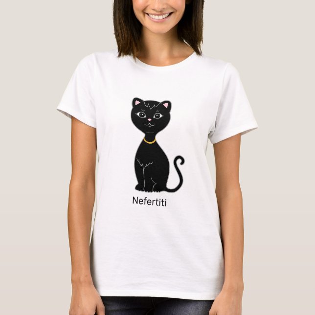 Cute Black Cat T-Shirt (Front)