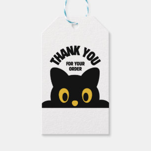 Cute black cat Thank You Gift Tags