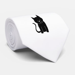 Cute Black Cat Tie