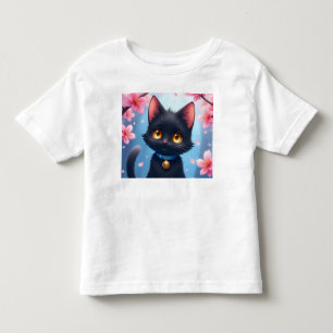 Cute Black Cat Toddler T-Shirt