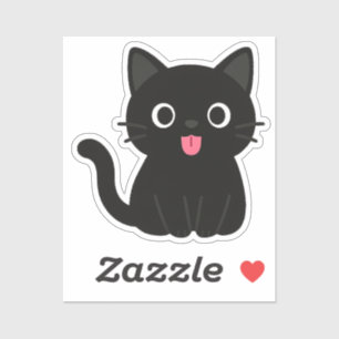 Cute Black Cat Tongue Out