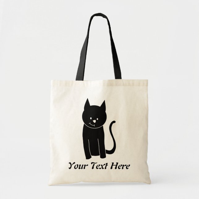 Cute Black Cat Tote Bag (Front)
