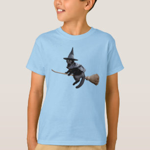Cute Black Cat Witch Kids' T-Shirt
