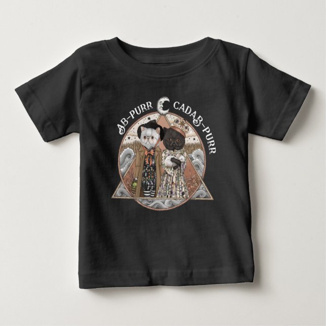 Cute Black Cat Witches Halloween Costume  Baby T-Shirt (Front)