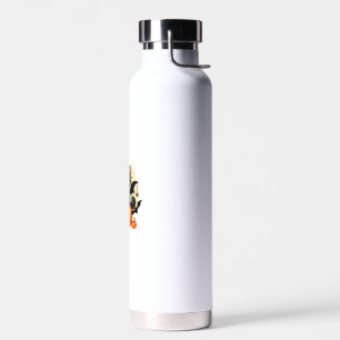 Cute Black Cat With Bat Wings Pumpkin Women Men Ha Water Bottle