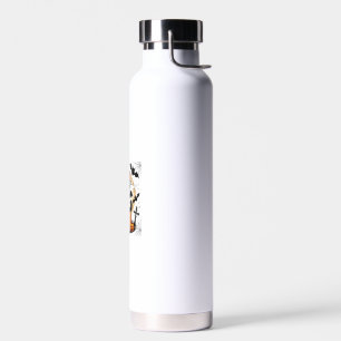 Cute Black Cat With Bat Wings Pumpkin Women Men Ha Water Bottle