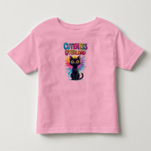 Cute Black Cat With Big Yellow Eyes Toddler T-Shirt