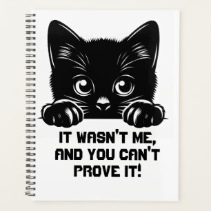 Cute Black Cat With Funny Quote Planner