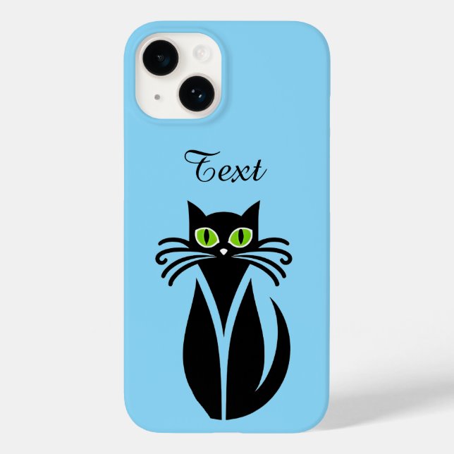 Cute Black Cat With Green Eyes Case-Mate iPhone Case (Back)