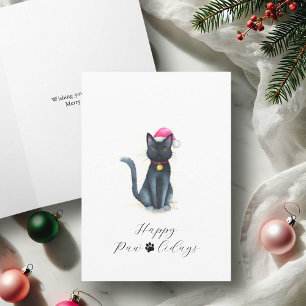Cute Black Cat Xmas Cards