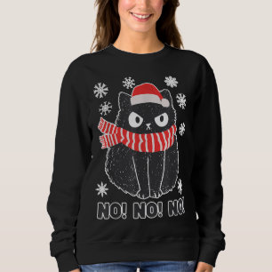 Cute Black Cat Xmas Christmas Xmas Outfit Sweatshirt