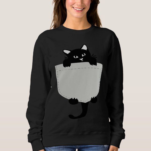 Cute Black cat You are my Meow Cat In Pocket Cute  Sweatshirt (Front)
