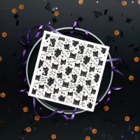 Cute Black Cats and Sayings Pattern