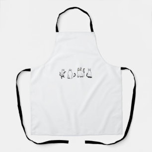 Cute Black Cats in Ghost Costume Women and Men Hal Apron