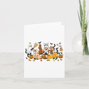 Cute Black Cats In Ghost Costume Women And Men Hal Card