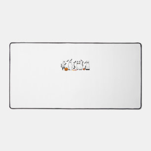 Cute Black Cats in Ghost Costume Women and Men Hal Desk Mat