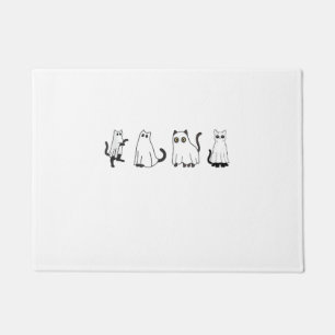 Cute Black Cats in Ghost Costume Women and Men Hal Doormat
