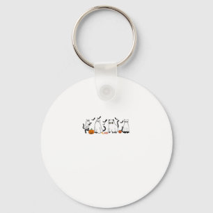 Cute Black Cats in Ghost Costume Women and Men Hal Key Ring