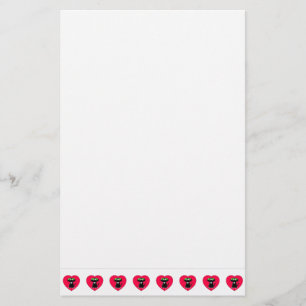 Cute Black Cats In Red Hearts Stationery