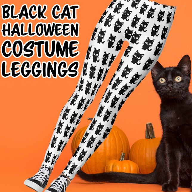 Cute Black Cats Kitty Halloween Costume Leggings (Cute Black Cat Halloween Costume Leggings.  Would work for a lot of cute sexy costumes, Cat Woman)