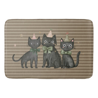 Cute Black Cats Neutral Bath Mat