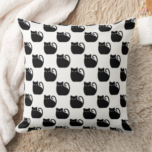 Cute Black Cats Pattern Cushion