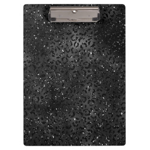 Cute Black Cheetah Leopard Skin Print Animal Clipboard