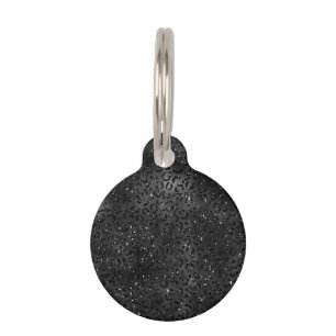 Cute Black Cheetah Leopard Skin Print Animal Pet Tag