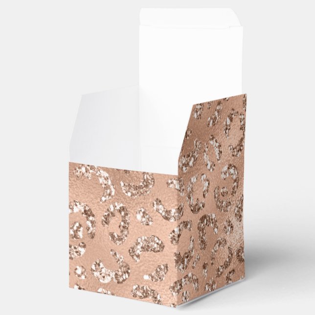 Cute Black Cheetah Leopard Skin Print Pattern Favour Box (Opened)