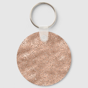 Cute Black Cheetah Leopard Skin Print Pattern Key Ring