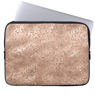 Cute Black Cheetah Leopard Skin Print Pattern Laptop Sleeve