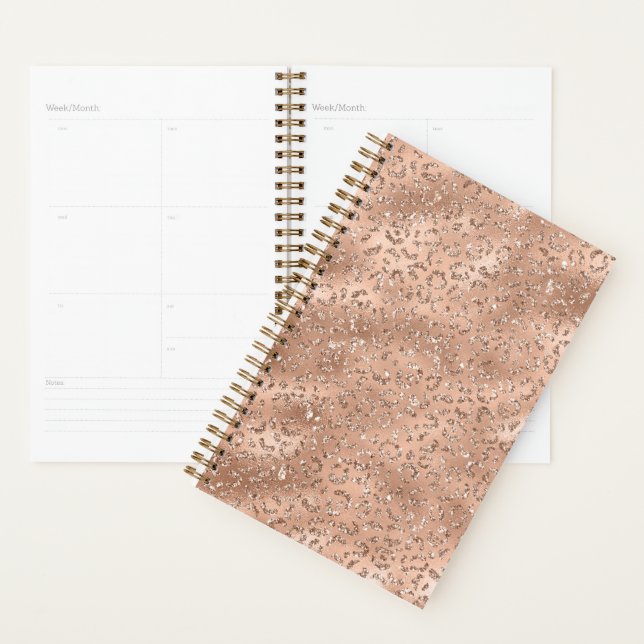 Cute Black Cheetah Leopard Skin Print Pattern Planner (Display)