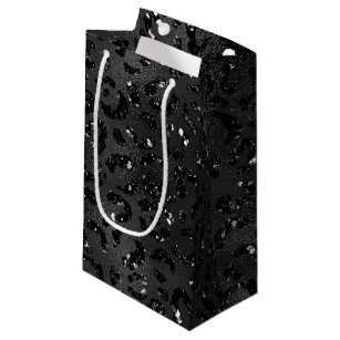 Cute Black Cheetah Leopard Skin Print Pattern Small Gift Bag
