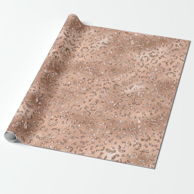 Cute Black Cheetah Leopard Skin Print Pattern Wrapping Paper (Unrolled)