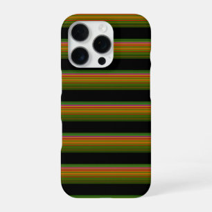Cute black colourful striped iPhone 16 pro case