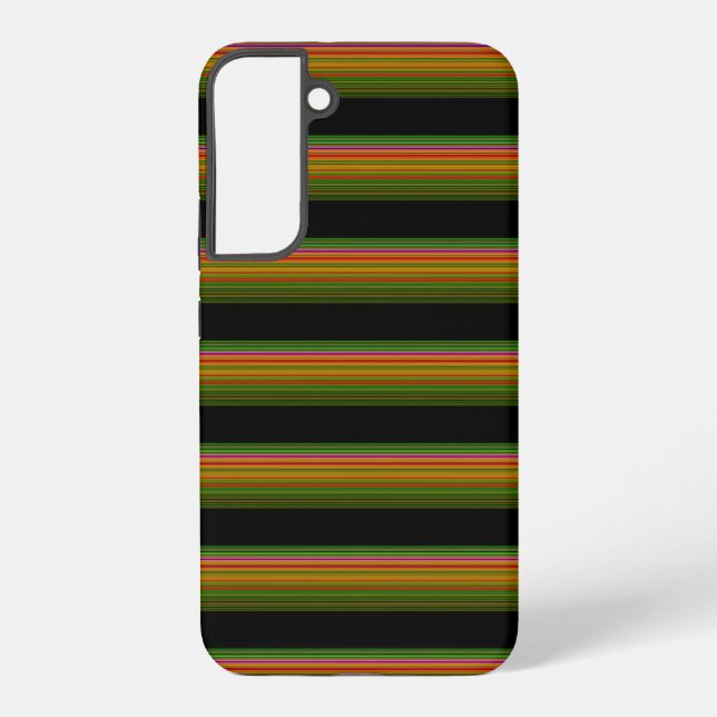 Cute black colourful striped samsung galaxy s22+ case (Back)