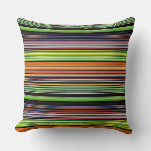 Cute black colourful stripes cushion