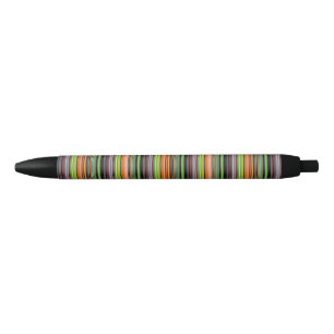 Cute black colourful stripes ink pen