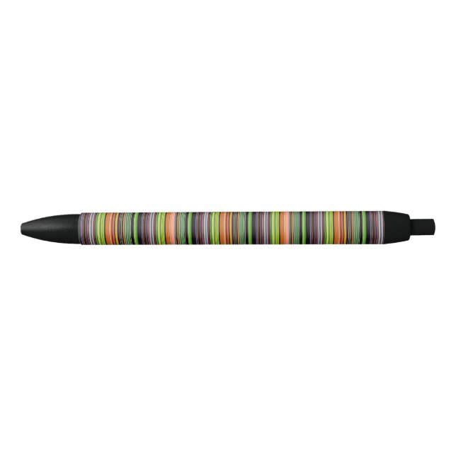 Cute black colourful stripes ink pen (Front)