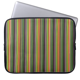 Cute black colourful stripes laptop sleeve