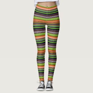 Cute black colourful stripes leggings