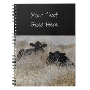 Cute Black Cow Calves Notebook
