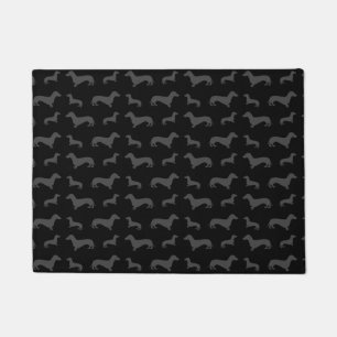Cute black dachshund pattern doormat