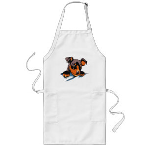 Cute Black Dachshund Puppy Design Long Apron